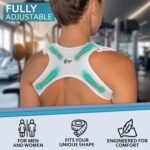 Upper Back Posture and Neck Hump Corrector - for Women and Men - Support Brace and Straightener for Pain Relief - Rounded Shoulder and Buffalo Hunchback Alignment - Discreet Under Clothes - White - Image 5