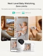 Dr.Care VistaView 5” Smart WiFi Baby Monitor with 2 Camaras - 2K Camera App Control & 1080P Split Screen, Cry & Motion Detection, Pan-Tilt-Zoom, HD Night Vision, Video Recording, Triple Security - Image 3