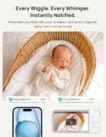 Dr.Care VistaView 5” Smart WiFi Baby Monitor with 2 Camaras - 2K Camera App Control & 1080P Split Screen, Cry & Motion Detection, Pan-Tilt-Zoom, HD Night Vision, Video Recording, Triple Security - Image 4
