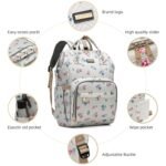 Diaper Bag Backpack, Diaper Bags for Baby Girls Boys, Baby Bags for Moms Dads, Nappy Changing Bag with Insulated Pockets,Multi-functional Waterproof Backpack with Stroller straps-Beige Flowers - Image 5