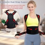 Posture Corrector for Women & Men – Adjustable Shoulder Straps with 4 Support Rods, Breathable Mesh Support Brace for Upper Pain Relief, Improve Hunching, Slouching, Sitting Posture (Black, Large) - Image 3