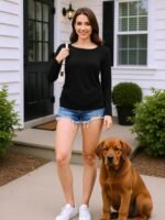 Maternity Shirts Long Sleeve Pregnancy Top for Women with Crew Neck Casual Tee Shirts - Image 8