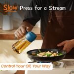 TrendPlain 16oz/470ml Glass Olive Oil Sprayer for Cooking - 2 in 1 Olive Oil Dispenser for Kitchen Gadgets, Air Fryer, Salad, and BBQ - Navy - Image 4