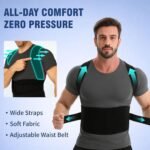 Back Brace Support Posture Corrector for Women & Men – Full Back Support for Upper, Mid & Lower Back Pain Relief, Ergonomic 3-in-1 System Improves Posture & Helps with Slouching, Rounded Shoulders, L (33–37 in waist) - Image 4