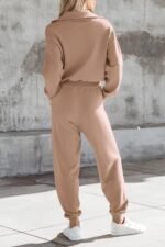 PRETTYGARDEN Women's 2 Piece Sweater Set Pullover Zip Up Sweatshirt Jogger Sweatpants Tracksuit Casual Outfit - Image 3