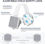2 Pack Child Safety Cabinet Locks for Baby Proofing, Length Adjustable Latch Straps Dual Button Design for Drawers Fridge Refrigerator Doors Toilet Seat Oven - Image 3