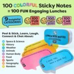 100 Fun Lunch Box Notes for Kids – Inspirational Sticky Notes with Fun Facts, Positive Quotes & Space for Personal Notes – Talking Point Cards for School Lunch Box Accessories & Parent-Child Bonding - Image 4