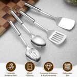 Homquen Kitchen Utensils Set 4pcs, Stainless Steel Cooking Utensils Set, Kitchen Tools Spatulas Set, Cooking Spoons, Home Essentials Kitchen Gadgets Accessories - Image 4