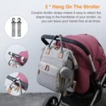 Diaper Bag with Changing Station, Waterproof 3 in 1 Baby Diaper Backpack with Foldable Changing Pad, Large Travel Back Pack for Baby Girl Boy, Grey - Image 6