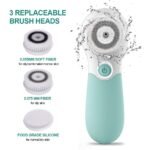 Facial Cleansing Brush Electric Facial Exfoliating Massage Brush with 3 Cleanser Heads and 2 Speeds Adjustable for Deep Cleaning, Removing Blackhead, Face Massaging - Image 3