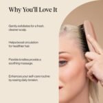 Kitsch Scalp Renewal Brush - Exfoliating & Scalp Massager for Hair Growth, Gentle Head Massage Brush to Remove Buildup, Boost Circulation & Relaxing Head Scrubber for Washing Hair - Terracotta - Image 4