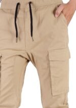 ITALYMORN Black Cargo Joggers for Men Elastic Waist Cargo Pants Casual Khaki Joggers with Pockets - Image 8