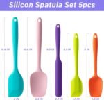 Silicone Spatula Set, 5 Piece Food Grade Rubber Spatulas for Baking, Cooking, and Mixing High Heat Resistant Non Stick Dishwasher Safe BPA-Free (Multicolor) - Image 3