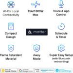 TP-Link Tapo Matter Supported Smart Plug Mini, Compact Design, 15A/1800W Max, Super Easy Setup, Works with Apple Home, Alexa & Google Home, UL Certified, 2.4G Wi-Fi Only, White, Tapo P125M(3-Pack) - Image 3