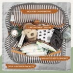 Parker Baby Co. Diaper Backpack - Large Diaper Bag with Insulated Pockets, Stroller Straps and Changing Pad -Birch Bag - Gray - Image 4