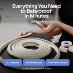 Furniture Edge and Corner Guards | 20.4ft Protective Foam Cushion | 18ft Bumper 8 Adhesive Childsafe Corners | Baby Child Proofing Set NonToxic and Safe for Table, Fireplace, Countertop | White - Image 4