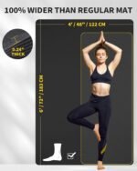 CAMBIVO Large Yoga Mat (6'x 4'), Extra Wide Workout Mat for Men and Women, 0.24''/0.32''/0.4''/0.48'' Thick Exercise Fitness TPE Mat for Home Gym, Yoga, Pilates, Workout (Barefoot Exercise) - Image 3
