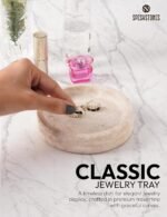 Marble Jewelry Dish 5 Inch Handmade Travertine Ring Holder - Trinket Tray for Vanity & Aesthetic Room Decor, Stone Key Bowl & Candle Plate for Entryway Table, - Image 4