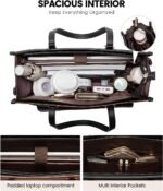 LOVEVOOK Laptop Bag for Women, 15.6'' Laptop Tote Purse 2-in-1 Professional Work Bag Business Briefcase with Clutch Purse, Waterproof Leather Computer Handbag for Teacher Office Travel - Image 4