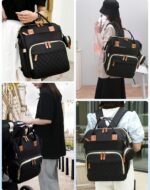 Diaper Bag with Changing Station, Waterproof 3 in 1 Baby Diaper Backpack with Foldable Changing Pad, Large Travel Back Pack for Baby Girl Boy, Baby essentials, Black - Image 5