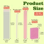 Disposable Manicure Kit - 50pc Set, Includes Mini Nail Buffer, Nail File, Wood Stick, OPP Bag, Press On Nail Tool Kit for Salon & Home (Pink) - Image 4