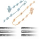 PandaEar Baby Toy Straps - 5 Pack Dinosaur Silicone Pacifier Teether Harness Straps - Adjustable Baby Toy Holder for Bottles, Strollers, High Chairs, Cribs - Image 3