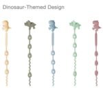 PandaEar Baby Toy Straps - 5 Pack Dinosaur Silicone Pacifier Teether Harness Straps - Adjustable Baby Toy Holder for Bottles, Strollers, High Chairs, Cribs - Image 4