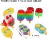 DOMG 16Pcs Ice Cream Erasers for Kids, Cute Fruit Shaped Fun Food Eraser for Classroom Rewards Party Favors - Image 3