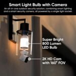 WYZE Bulb Cam Security Camera, 2K HD Outdoor Light Bulb Camera, Color Night Vision, Dimmable LED Bulb, Motion Detection, Siren Alarm, Works w/Alexa/Google Assistant. Free Expert Support - Image 5