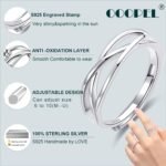 OOOPEL Sterling Silver Adjustable Ring S925 Silver Rings for Women Cubic Zirconia Twist Love Knot Dainty Ring Silver Minimalist Open Finger Rings Silver Thumb Sterling Silver Ring - Image 3