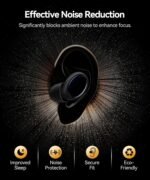 Ear Plugs for Sleeping 45dB Noise Cancelling Ear Plugs for Noise Reduction & Snoring, Concerts, Earplugs for Sleep,Sider Sleepers Airplane, Silicone Earplugs Reusable Concert Ear Plug +8Tip Black - Image 3