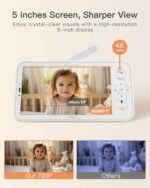 ARENTI Baby Monitor 2 Cameras, Smart Baby Camera with 5-Inch Wireless Display, Super Night Vision, Temperature Sensor, Sound Detection, Auto Motion Tracking, 2-Way Audio, VOX Mode(B2 Set) - Image 4