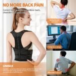 Posture Corrector for Women and Men, Back Support Brace for Neck Shoulder & Upper and Lower Back Pain Relief, Invisible Adjustable Lightweight Posture Corrector Under Clothes(Black, Medium) - Image 3