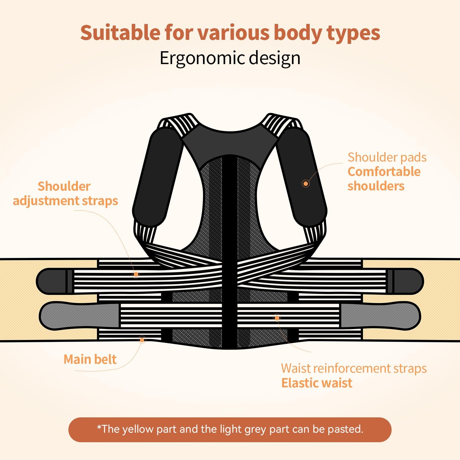 Posture Corrector for Women and Men, Back Support Brace for Neck Shoulder & Upper and Lower Back Pain Relief, Invisible Adjustable Lightweight Posture Corrector Under Clothes(Black, Medium) - Image 5
