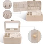 Upgraded Jewelry Box, 2 Layers PU Leather Jewelry Organizer for Women with Lock and Mirror, Hidden Necklace Hook and Removable Divider Large Capacity Travel Jewelry Box Ideal for Gift-With Gift Box - Image 5
