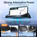 Loncaster Car Phone Holder, Car Phone Mount Silicone Car Pad Mat for Various Dashboards, Slip Free Desk Phone Stand Compatible with iPhone, Samsung, Android Smartphones, GPS Devices and More, Black - Image 3