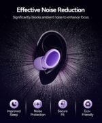 Ear Plugs for Sleeping 45dB Noise Cancelling Ear Plugs for Noise Reduction & Snoring, Concerts, Earplugs for Sleep,Sider Sleepers Airplane, Silicone Earplugs Reusable Concert Ear Plug+8Tip Pale Violet - Image 3