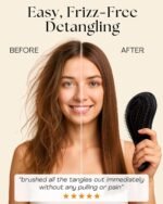 Lily England Hair Brush for Men with Curly, Thick, Straight & Natural Hair - Lightweight Mens Brush with Smooth Flexible Bristles - Black Hairbrush for Man with Wet & Dry Hair - Image 3