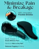 Lily England Hair Brush for Men with Curly, Thick, Straight & Natural Hair - Lightweight Mens Brush with Smooth Flexible Bristles - Black Hairbrush for Man with Wet & Dry Hair - Image 4