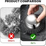 Steel Wool Scrubber with Handle, Upgrade Heavy Duty Stainless Steel Dish Scrubber for Cleaning Dishes, Iron Pots, Stoves, Kitchen Sink (1 pcs) - Image 5