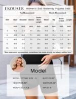 Ekouaer Women's Maternity Pajamas Sets 2 Piece Outfits Short Sleeve Shirts and Biker Shorts Pregnancy Loungewear Mama Clothes - Image 6