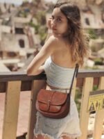 AFKOMST Crossbody Bags for Women,Small Saddle Purse and Boho Cross Body Handbags,Vegan Leather - Image 3