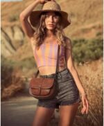 AFKOMST Crossbody Bags for Women,Small Saddle Purse and Boho Cross Body Handbags,Vegan Leather - Image 9