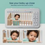 Babysense 5" HD Split-Screen Baby Monitor, Video Baby Monitor with 2 Cameras and Audio, Night Light, 1000ft Range, Two-Way Audio, 4X Zoom, Night Vision, 4000mAh Battery - Image 4