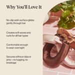 Kitsch Satin Hair Curlers, Heatless Curling Rod - Jumbo Flexi Rod, Heatless Hair Curler - Hair Curlers to Sleep In - No Heat Overnight Curls - For All Hair Types and Texture - 4pcs Rosewood - Image 6