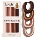 Kitsch Satin Hair Curlers, Heatless Curling Rod - Jumbo Flexi Rod, Heatless Hair Curler - Hair Curlers to Sleep In - No Heat Overnight Curls - For All Hair Types and Texture - 4pcs Rosewood - Image 7