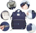 Ramhorn Diaper Bag Backpack Multifunctional Travel Back Pack Maternity Baby Changing Bags Waterproof Large Capacity For Baby Care Dark blue - Image 3