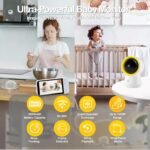Ellie Baby Monitor No WiFi, Baby Monitor with Camera and Audio, 5" IPS 1080P with Wall Mount, 6000mAh Battery, 1000ft Range, Smart Monitoring 24hrs Playback, AI Cry Detection & Sleep Tracking - Image 3