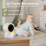 Ellie Baby Monitor No WiFi, Baby Monitor with Camera and Audio, 5" IPS 1080P with Wall Mount, 6000mAh Battery, 1000ft Range, Smart Monitoring 24hrs Playback, AI Cry Detection & Sleep Tracking - Image 8