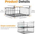 Under Shelf Storage Baskets, Foldable Carbon Steel Under Cabinet Basket for Kitchen Cabinets Pantries Bookshelves Desk, Space-Saving Storage Solution (Black, 2 Pack) - Image 5